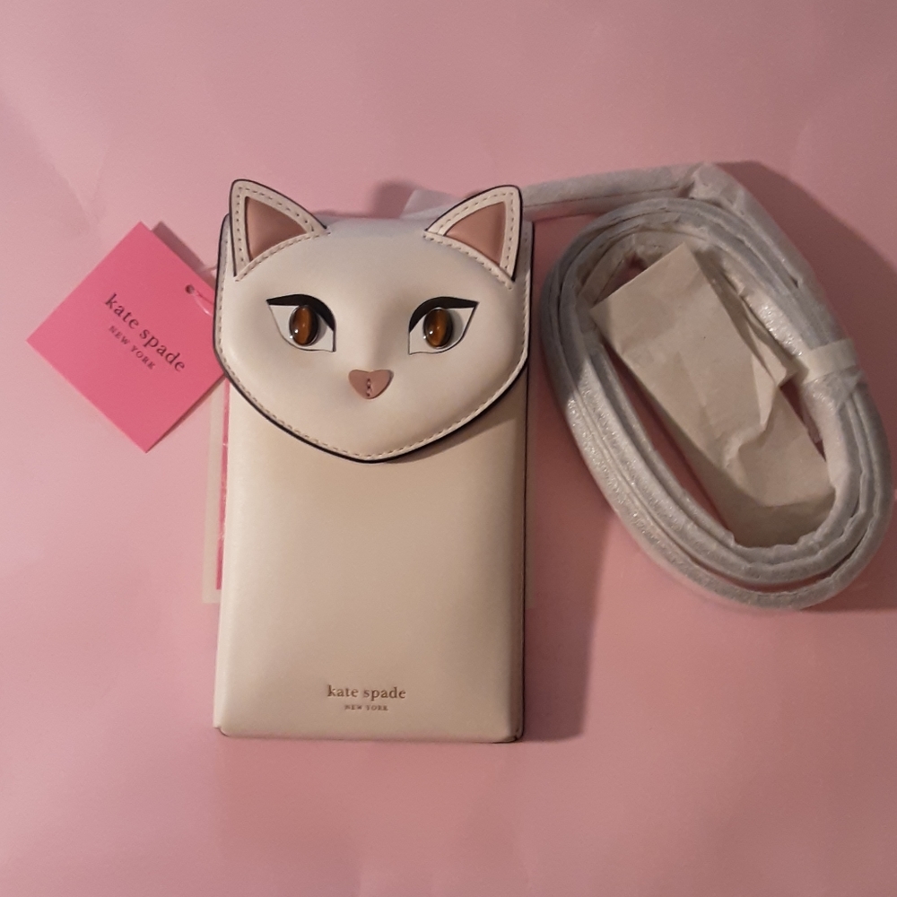 NWT kate spade Meow Cat Nrth/South Phone Crossbody